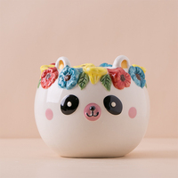 Guirlande décorative créative, mignonne, Panda colorée, Pot de plantes à fleurs en céramique, vente en gros, offre spéciale,
