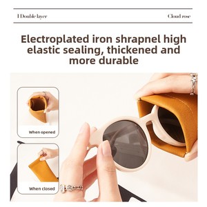 Xách tay PU da mảnh đạn Kính mát Pouch Túi kính trường hợp Pocket điện thoại di động Ví hộp - Product Image 3