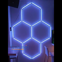 Hexagone décoratif d'atmosphère à télécommande de vacances allumant la lumière menée par RVB