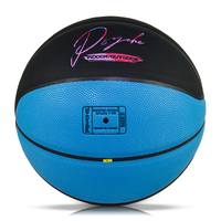 Ballon de basket PSYCHE, prix compétitif, logo personnalisé, cuir hygroscopique, bleu/noir, taille 7, intérieur/extérieur