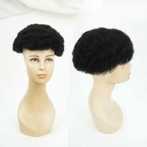Prothèse capillaire indétectable pour homme, toupet afro en cheveux indiens Remy avec base PU + Mono, système capillaire afro - Product Image 6