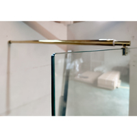 Clôture de douche en verre de sécurité trempé à bord polonais 8mm d'épaisseur cloison fixe sans cadre carré de couleur en laiton Unique pour appartements