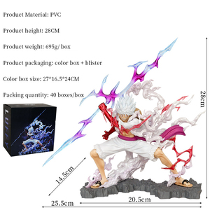 Figura <span class=keywords><strong>de</strong></span> Anime <span class=keywords><strong>de</strong></span> 28 cm, One Piece, Gear 5, Gk, Monkey D. Luffy, Modelo <span class=keywords><strong>de</strong></span> PVC, Adornos Decorativos, Figura <span class=keywords><strong>de</strong></span> Acción, Juguetes - Product Image 2