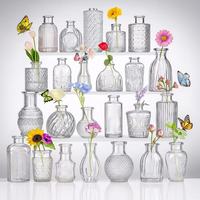 Vente chaude Petit Vase En Porcelaine En Céramique Vintage Transparent Ins Style Bouteille D'arôme En Verre Ornements Transfrontaliers Costume Mariages