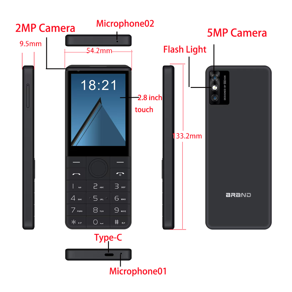 Ready to Ship Unlocked 4G Android Keypad Mobile Phone with 2.8" Touch ...