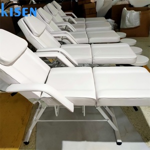 Table de massage manuelle réglable blanche KISEN en promotion – Lit de spa électrique moderne et simple pour soins du visage et cosmétiques, idéal pour salon de manucure, pliable - Product Image 2