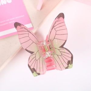 مشبك شعر أنيق على شكل فراشة من الأكريليك مقاوم للماء بعلامة تجارية خاصة مخصص كإكسسوار للشعر للفتيات والنساء - Product Image 4