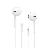Huyo Universal Mikrofon Berkabel 3.5mm Earphone Tipe-C Panggilan Bebas Genggam Subwoofer Musik Earplug Ergonomis Nyaman Peredam Kebisingan