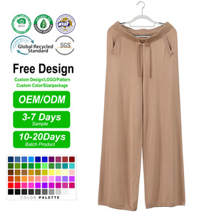<span class=keywords><strong>Pantaloni</strong></span> Larghi da <span class=keywords><strong>Donna</strong></span> in Maglia 70% <span class=keywords><strong>Viscosa</strong></span> 30% Nylon 12GG <span class=keywords><strong>con</strong></span> Coulisse in Vita Elastica e Tasche Laterali, Vestibilità Morbida Casual - Product Image 5