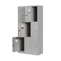 Casier en acier moderne à 9 portes, armoire à dossiers en métal à 3 niveaux pour la maison, le bureau, les écoles, les étudiants, les gymnases, les hôpitaux, le salon