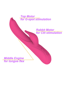 Nuevo Vibrador Conejo Rojo Rosa 2026, Estimulación del Clítoris y Punto G, Vibración de <span class=keywords><strong>Doble</strong></span> Cabeza, Silicona Suave, Juguetes Sexuales para Mujeres Adultas - Product Image 4
