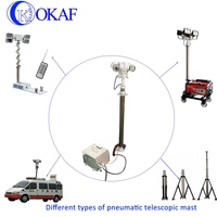 Mât télescopique pneumatique 8M 10M 15M 20M, charge utile de 3KG à 300KG, mât d'antenne télescopique à pompe