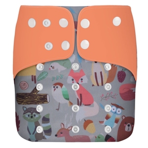 Dễ Thương In Bé Tã Tất Cả Trong Một Thiết Kế Thấm Tái Sử Dụng Túi Tã Có Thể Giặt Đôi Hàng Snaps Vải Tã Cho Bé - Product Image 1
