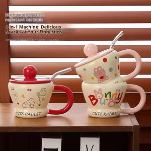 Creative Hand-Pinched Cute <b>Bunny</b> <b>Mug</b> Lid Straw High Quality Bone China Heat-Resisting Durable Ceramic Cup for Coffee Tea Water - Product Image 3