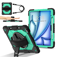 Étui antichoc blindé pour iPad Air 13 M3 2025 M2 2024 avec support pour stylet, support rotatif à 360°, dragonne et bandoulière, pour enfants, OEM ODM