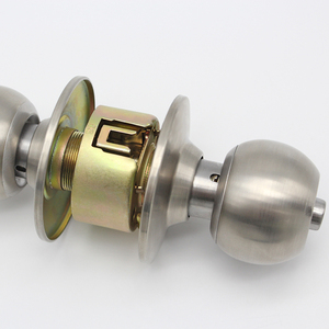 Poignée cylindrique, serrure sphérique, acier inoxydable 304, balle ronde brossée, pêne dormant, serrure de porte intérieure - Product Image 5