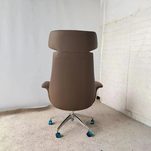 Salon bureau utilisation chaise longue pivotante Vintage en cuir véritable Aviation <span class=keywords><strong>oeuf</strong></span> chaise Style rétro <span class=keywords><strong>fauteuil</strong></span> pivotant inclinable - Product Image 4