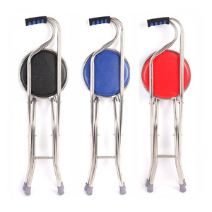 Canne <span class=keywords><strong>de</strong></span> marche pliante avec siège en alliage béquille chaise antidérapante canne pliable légère avec chaise vente en gros - Product Image 2
