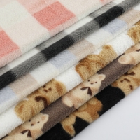 Hochwertige 380Gsm Polyester bedruckte Plüsch Nerz Kunst pelz Stoff für Kleidungs stücke