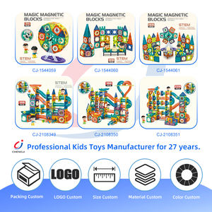 Blocs de construction à glissière Chengji, 128 pièces, tuiles magnétiques DIY, piste routière - Product Image 4