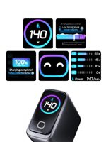 Nouvelle conception, chargeur multifonctionnel W6, gestion de l'alimentation par intelligence artificielle, station de charge rapide multi-ports compacte pour téléphone, pour ordinateur portable, GaN 140W