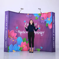Pop Up System Photo Display Pliable Tissu Stand Événement Portable Pop Up Affichage Toile de Fond avec Bureau Promotionnel