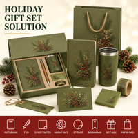 Coffret Cadeau d'Entreprise Personnalisé : Carnet A5 80 Feuilles en Papier Olive Couverture Rigide, Gobelet et Boîte Numérique en Lin