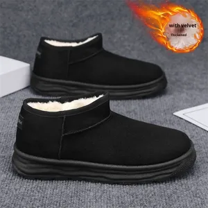 รองเท้าบูทหิมะลำลองสำหรับผู้ชายบุขนสั้นเทียมสำหรับฤดูหนาว พื้นรองเท้า EVA  ทันสมัย - Product Image 2