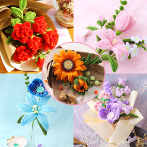 Jouet éducatif nettoyeur de tuyaux <span class=keywords><strong>STEAM</strong></span> Arts décoration bricolage jouet nettoyeur de tuyaux Kits d'artisanat Bouquet de fleurs de lys pour enfants et adultes - Product Image 6