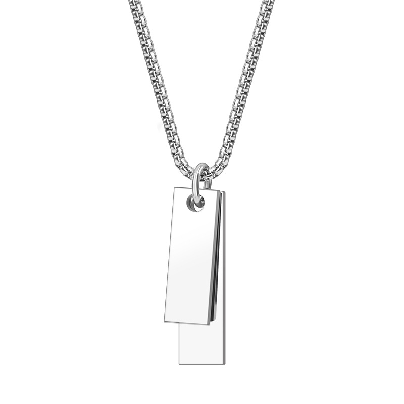 Silvery Double pendant necklace 60cm