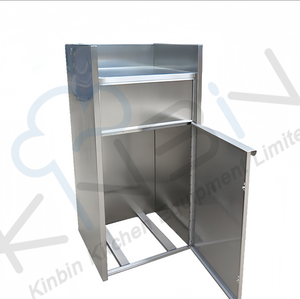 Station de collecte des déchets commerciaux en acier inoxydable 304 |   Armoire à déchets dissimulée avec plan de travail pour cuisine de restaurant - Product Image 3