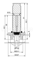 EVR 10 15 18 20 22 Ensemble d'armature de vanne solénoïde de réfrigération avec siège de vanne 032F0187 032F0189 032F0191