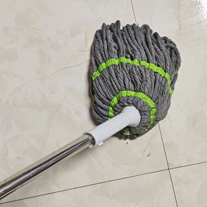Self Wringing <b>Mop</b> Polyester Round Hands Free <b>Rotating</b> Floor <b>Mop</b> Bathroom Use - Product Image 2