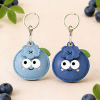 Aksesori Kunci Poliuretan Motif Blueberry Gaya Cina yang Kreatif dan Lucu, Hadiah Bisnis, Gantungan Kunci Kecil, Cincin Kunci