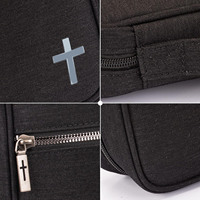 YWCBSCI OEM Factory Book Case West Bible Covers Marcapáginas de cuero Bolsa de transporte portátil para Iglesia Cierre de cremallera para hombres y mujeres