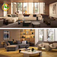 Canapé d'extérieur moderne et minimaliste 5 places confortable avec structure en aluminium et tissu imperméable pour hôtel et jardin