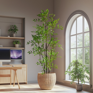 Durable intérieur/extérieur décoratif artificiel <span class=keywords><strong>bambou</strong></span> qualité plastique palmier verdure mariage maison décor qualité artificielle - Product Image 2