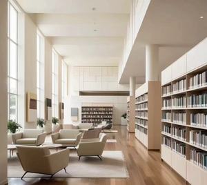 Современный деревянный стеллаж-витрина для школ, библиотек и отелей, прилавок-книжный шкаф - Product Image 3