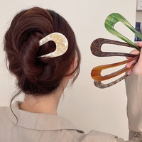 En gros, Épingles à cheveux françaises en écaille de tortue en forme de U, style rétro, pour chignon épais et queue de cheval