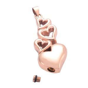الجملة القلب تصميم جرة قلادة التذكار مجوهرات الفضة/الذهب/ارتفع وعاء من الستانليس ستيل الأسود قلادة ذات شكل جرة الإحراق قلادة - Product Image 5