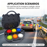 Feux de signalisation routière à LED avec logo personnalisé, batterie, 9 modes de clignotement, crochet pour situations d'urgence sur la route, OEM Jx