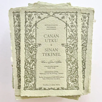Cartes d'invitation de mariage personnalisées en papier coton de luxe, imprimées en typographie, gaufrées, débossées, avec bordure déchirée à la main, élégantes et simples