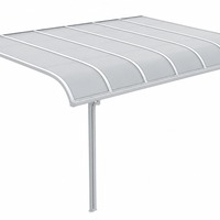 Auvent de porte d'entrée en aluminium, conception à connexion murale sans joint, structure extérieure fixe et durable pour balcon d'appartement, protection contre la pluie