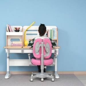 Bàn học hiện đại sinh thái có thể điều chỉnh chiều cao tích hợp giá sách, thích hợp cho nhà ở, văn phòng, trường học, trẻ sơ sinh, trẻ em, thiết kế hiện đại, bàn học trẻ em - Product Image 1