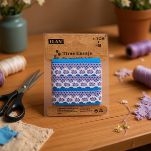 Cinghie in pizzo ILAN 1,7 cm x 1 m viola per decorazioni artigianali - Product Image 2