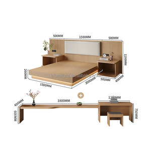 Juego de Muebles Modernos para Dormitorio de Hotel, Venta al por Mayor de Fábrica, Cama Individual King Size Tapizada, Muebles Personalizados para Habitación de Huéspedes de Hotel, Juego de Madera - Product Image 2