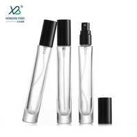 Diffuseur de parfum cylindrique direct de 10ml avec pulvérisateur transparent Capuchon en verre noir à visser Matériau de base en borosilicate
