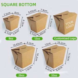Caja Desechable Ecológica de Papel Kraft para Comida para Llevar, Ideal para Papas Fritas y Pasta Fresca, Biodegradable y Reciclable - Product Image 3