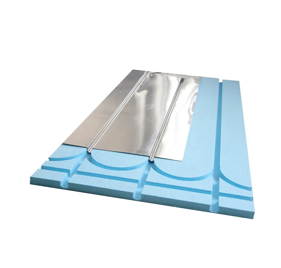 Factory price Heat Reflective Aluminum Sheet covered XPS Underfloor heating Board with Pipe for Warm Water floor heating