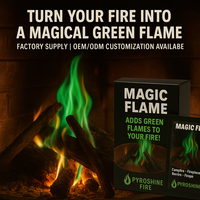 Fabricant professionnel de poudre magique à flamme verte, poudre magique à changement de couleur, OEM et ODM pour cheminée de Noël, feu de joie